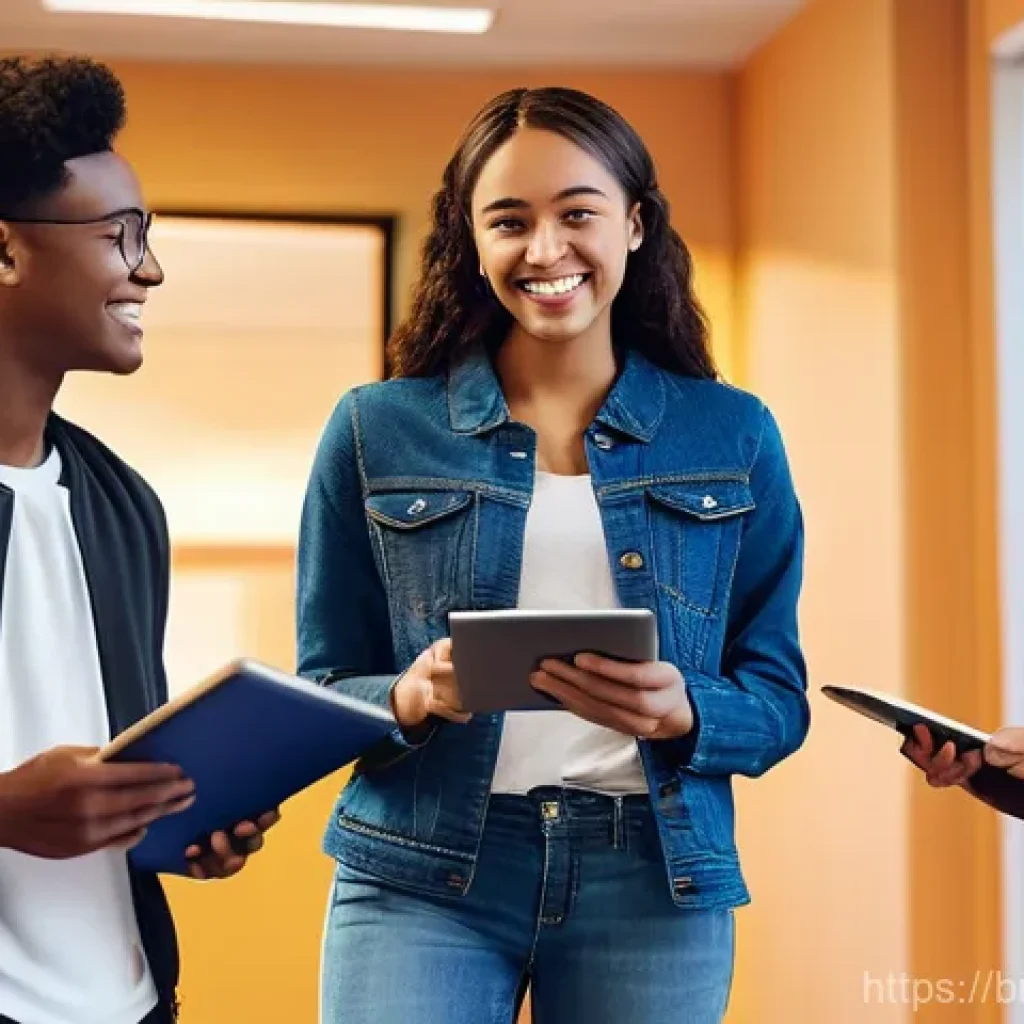 청소년지도사 시험 일정 및 준비 - **Prompt:** A diverse group of four young adults, aged 18-24, smiling and looking inspired, standing...