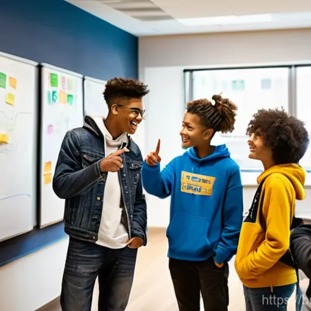 청소년지도사 업무 사례 분석 - **Prompt 1: Unlocking Potential**
"A diverse group of five teenagers (15-18 years old), dressed ...