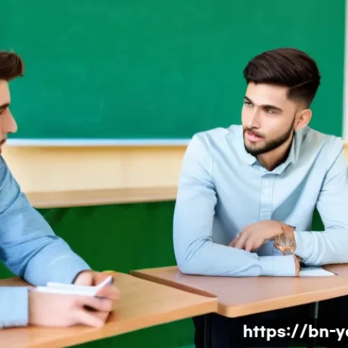 Home 33 청소년지도사로서의 직업윤리 실천 - **Prompt: "A diverse group of young adults, aged 15-22, are gathered around a passionate youth leade...