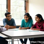 청소년지도사와 청소년 문제 예방 워크샵 - **Prompt:** A vibrant and optimistic scene depicting a diverse group of young Bangladeshi adults (la...